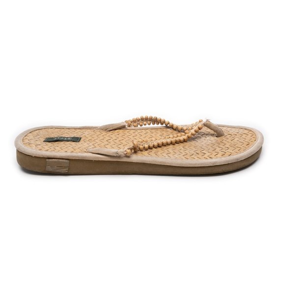 J. CREW bead & rattan flip flop sandals size 8 - Picture 1 of 10